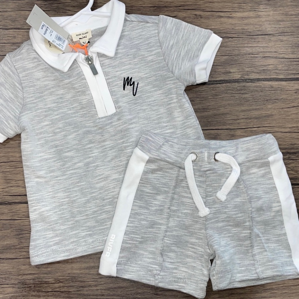 Collard shirt short set